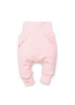 Dwuwarstwowe spodnie niemowlęce z bawełny organicznej dla dziewczynki ze sklepu 5.10.15 w kategorii Spodnie i półśpiochy - zdjęcie 169694282