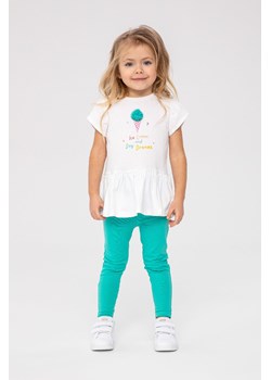 Komplet dla niemowlaka- biała bluzka + niebieskie legginsy ze sklepu 5.10.15 w kategorii Komplety niemowlęce - zdjęcie 169694494