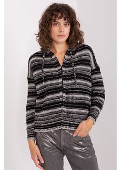 Szaro-czarny damski sweter z zapięciem ze sklepu 5.10.15 w kategorii Swetry damskie - zdjęcie 169694521