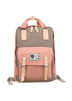Miejski, pakowny plecak z poliestru - Peterson - różowo - szary ze sklepu 5.10.15 w kategorii Plecaki - zdjęcie 169694744