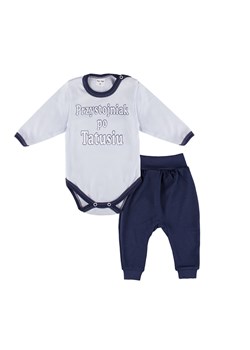 Komplet chłopięcy niebieski Przystojniak po Tatusiu ze sklepu 5.10.15 w kategorii Komplety niemowlęce - zdjęcie 169694842