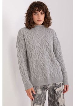 Szary damski dzianinowy sweter w warkocze ze sklepu 5.10.15 w kategorii Swetry damskie - zdjęcie 169694881