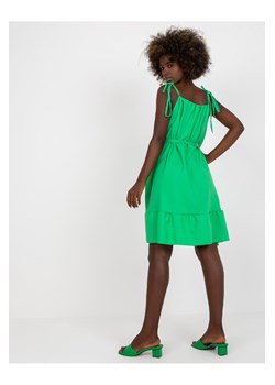 Zielona sukienka damska na ramiączkach RUE PARIS ze sklepu 5.10.15 w kategorii Sukienki - zdjęcie 169694902