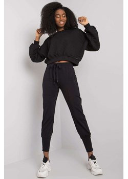 Spodnie dresowe z zamkami RUE PARIS - czarne ze sklepu 5.10.15 w kategorii Spodnie damskie - zdjęcie 169695062