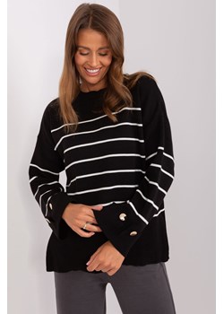 Czarny damski sweter oversize w paski ze sklepu 5.10.15 w kategorii Swetry damskie - zdjęcie 169695230