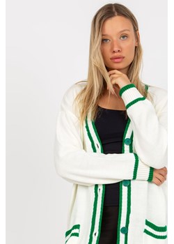 RUE PARIS Ecru damski sweter rozpinany z guzikami ze sklepu 5.10.15 w kategorii Swetry damskie - zdjęcie 169695292