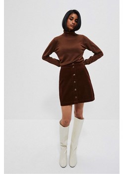 Brązowa bawełniana sztruksowa spódnica damska ze sklepu 5.10.15 w kategorii Spódnice - zdjęcie 169695434