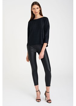 Czarna luźna bluzka damska z metalicznym efektem ze sklepu 5.10.15 w kategorii Bluzki damskie - zdjęcie 169695473