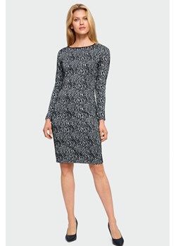 Wzorzysta sukienka ołówkowa - czarno-biała ze sklepu 5.10.15 w kategorii Sukienki - zdjęcie 169695921