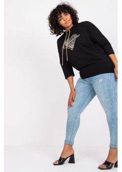 Czarna bluzka plus size z dżetami Aileen ze sklepu 5.10.15 w kategorii Bluzki damskie - zdjęcie 169695930