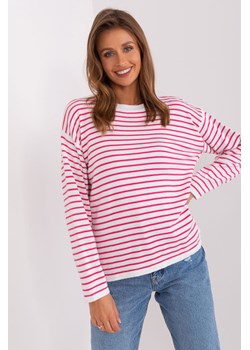 Damski sweter oversize w paski biało-różowy ze sklepu 5.10.15 w kategorii Swetry damskie - zdjęcie 169695991