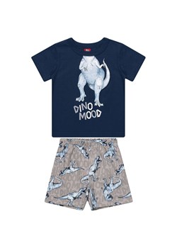 Komplet chłopięcy t-shirt i granatowe spodenki Dino Mood ze sklepu 5.10.15 w kategorii Komplety niemowlęce - zdjęcie 169696044