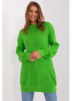 Sweter damski oversize z długim rękawem jasny zielony ze sklepu 5.10.15 w kategorii Swetry damskie - zdjęcie 169696091
