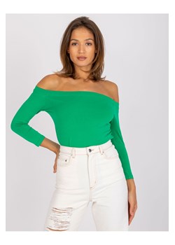 Zielona bluzka z odkrytymi ramionami i rękawem 7/8 ze sklepu 5.10.15 w kategorii Bluzki damskie - zdjęcie 169696202