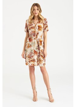 Sukienka damska wiązana w pasie z motywem roślinnym ze sklepu 5.10.15 w kategorii Sukienki - zdjęcie 169696240