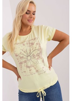 Jasnożółta damska bluzka plus size z bawełny ze sklepu 5.10.15 w kategorii Bluzki damskie - zdjęcie 169696464