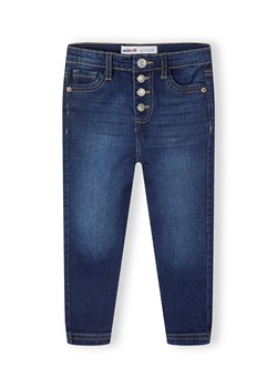 Ciemne jeansy o wąskim kroju skinny z kieszeniami dla dziewczynki ze sklepu 5.10.15 w kategorii Spodnie dziewczęce - zdjęcie 169696552