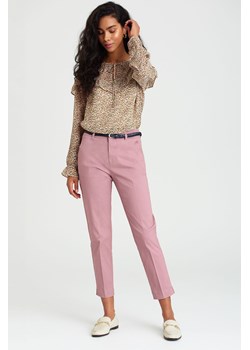 Spodnie klasyczne damskie różowe ze sklepu 5.10.15 w kategorii Spodnie damskie - zdjęcie 169696573