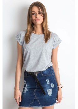 Gładki t-shirt damski - szary ze sklepu 5.10.15 w kategorii Bluzki damskie - zdjęcie 169696721