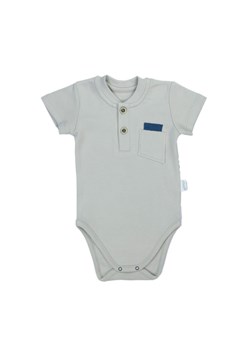 Body chłopięce z guzikami przy dekolcie - szare ze sklepu 5.10.15 w kategorii Body niemowlęce - zdjęcie 169696881