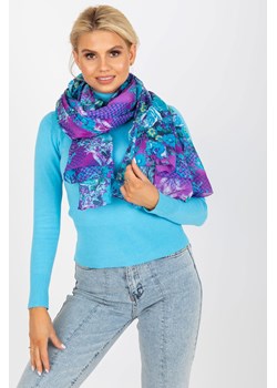 Fioletowo-niebieska damska chusta z bawełny ze sklepu 5.10.15 w kategorii Szaliki i chusty damskie - zdjęcie 169697124