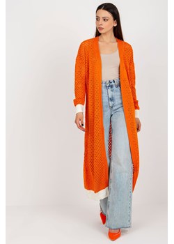 Pomarańczowy damski kardigan z wełną ze sklepu 5.10.15 w kategorii Swetry damskie - zdjęcie 169697151