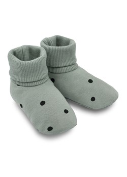 Bawełniane buciki niemowlęce - zielone w grochy ze sklepu 5.10.15 w kategorii Buciki niemowlęce - zdjęcie 169697331