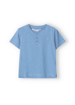 Niebieska koszulka bawełniana chłopięca z ozdobnymi guzikami ze sklepu 5.10.15 w kategorii T-shirty chłopięce - zdjęcie 169697462