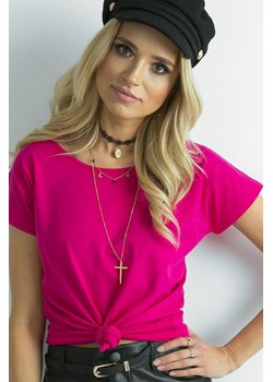 Gładki t-shirt bawełniany damski - różowa ze sklepu 5.10.15 w kategorii Bluzki damskie - zdjęcie 169697584