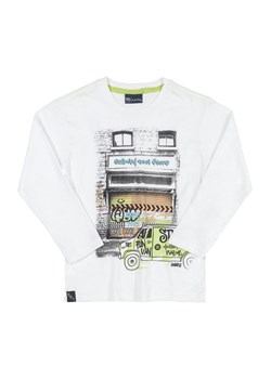 Biała bluzka bawełniana dla chłopca z nadrukiem ze sklepu 5.10.15 w kategorii T-shirty chłopięce - zdjęcie 169697794