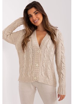 Beżowy luźny sweter rozpinany z guzikami ze sklepu 5.10.15 w kategorii Swetry damskie - zdjęcie 169697844