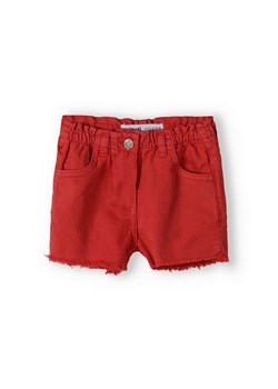 Krótkie spodenki tkaninowe dla dziewczynki- czerwone ze sklepu 5.10.15 w kategorii Spodenki dziewczęce - zdjęcie 169697852