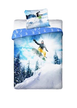 Komplet pościeli snowboard 160x200+70x80 cm ze sklepu 5.10.15 w kategorii Pościel dziecięca - zdjęcie 169698092