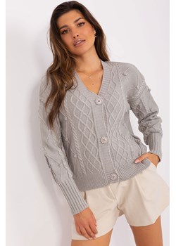 Szary damski sweter rozpinany w warkocze ze sklepu 5.10.15 w kategorii Swetry damskie - zdjęcie 169698383