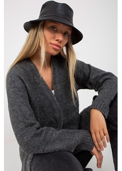RUE PARIS Ciemnoszary długi kardigan z kieszeniami ze sklepu 5.10.15 w kategorii Swetry damskie - zdjęcie 169698481