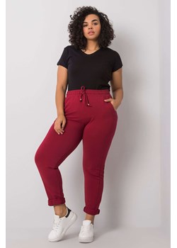 Bordowe spodnie dresowe plus size Alva ze sklepu 5.10.15 w kategorii Spodnie damskie - zdjęcie 169698483