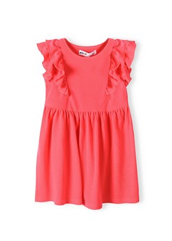 Różowa sukienka dziewczęca z falbankami ze sklepu 5.10.15 w kategorii Sukienki dziewczęce - zdjęcie 169698571