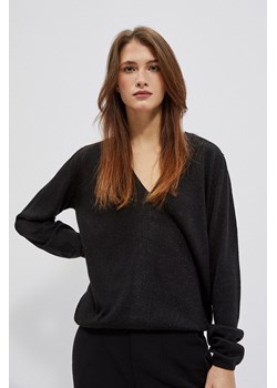 Sweter damski czarny z metaliczną nitką ze sklepu 5.10.15 w kategorii Swetry damskie - zdjęcie 169698610