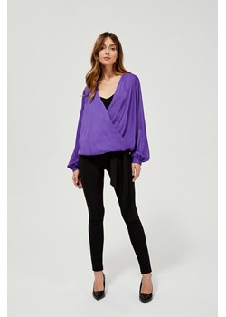Koszula damska z głebokim dekoltem - fioletowa ze sklepu 5.10.15 w kategorii Bluzki damskie - zdjęcie 169698633