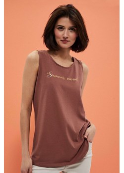 Koszulka damska na ramiączka z napisem brązowa - Moodo ze sklepu 5.10.15 w kategorii Bluzki damskie - zdjęcie 169698802