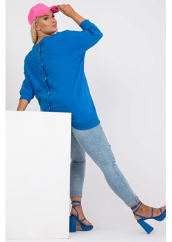 Ciemnoniebieska bluzka plus size z guzikami na plecach Odile ze sklepu 5.10.15 w kategorii Bluzki damskie - zdjęcie 169698811
