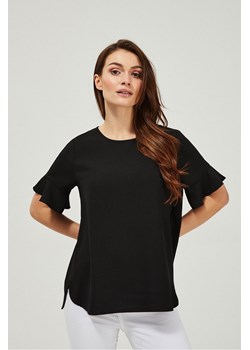 T-shirt damski z ozdobnym rękawem - czarna ze sklepu 5.10.15 w kategorii Bluzki damskie - zdjęcie 169698872