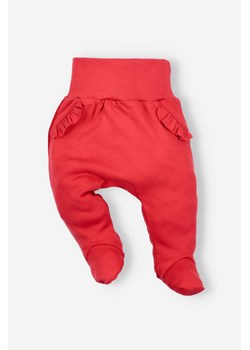 Półśpiochy niemowlęce z bawełny organicznej dla dziewczynki czerwone ze sklepu 5.10.15 w kategorii Spodnie i półśpiochy - zdjęcie 169698954