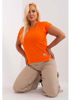 Pomarańczowa bluzka plus size z bawełny ze sklepu 5.10.15 w kategorii Bluzki damskie - zdjęcie 169698981