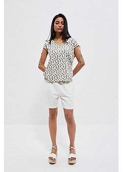 T-shirt damski z roślinnym printem beżowy ze sklepu 5.10.15 w kategorii Bluzki damskie - zdjęcie 169699034