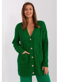 Sweter rozpinany z kieszeniami zielony ze sklepu 5.10.15 w kategorii Swetry damskie - zdjęcie 169699062