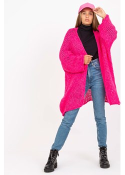 Fluo różowy kardigan z szerokim rękawem OCH BELLA ze sklepu 5.10.15 w kategorii Swetry damskie - zdjęcie 169699084