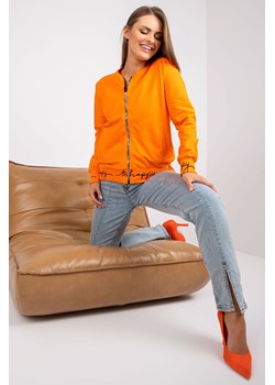 Bluza damska rozpinana z napisem  - pomarańczowa ze sklepu 5.10.15 w kategorii Bluzy damskie - zdjęcie 169699130