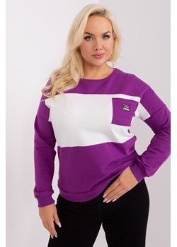 Damska bluzka plus size z naszywką fioletowy ze sklepu 5.10.15 w kategorii Bluzki damskie - zdjęcie 169699134