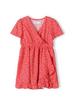 Czerwona sukienka dziewczęca z wiskozy w kwiatki ze sklepu 5.10.15 w kategorii Sukienki dziewczęce - zdjęcie 169699253
